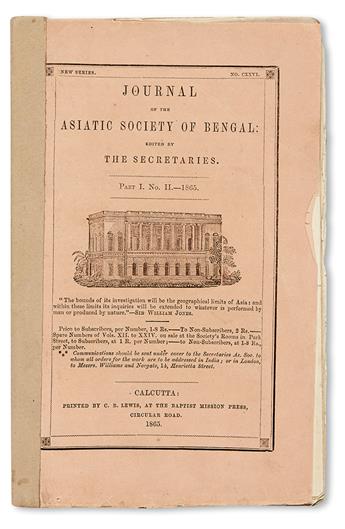 GODWIN-AUSTEN, HENRY HAVERSHAM. Description of a Mystic Play as Performed in Ladak, Zaskar, &c.  1865